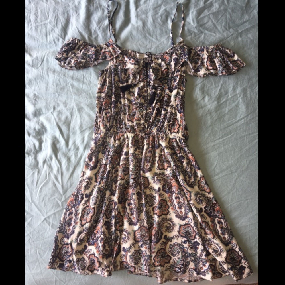 Boho Paisley Off-The-Shoulder Dress